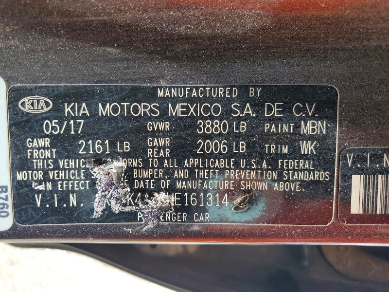 Продаж на аукціоні авто 2017 Kia Forte, vin: 3KPFK4A70HE161314, номер лоту: 61162446