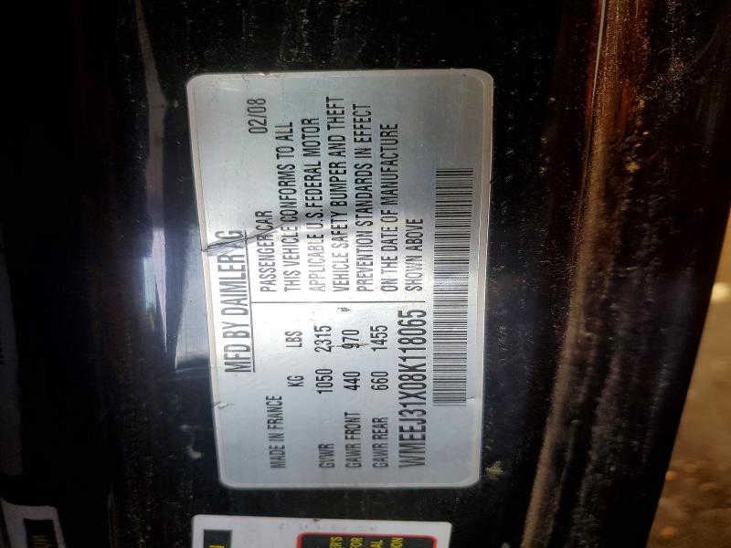 Продажа на аукционе авто 2008 Smart Fortwo, vin: WMEEJ31X08K118065, номер лота: 59697156