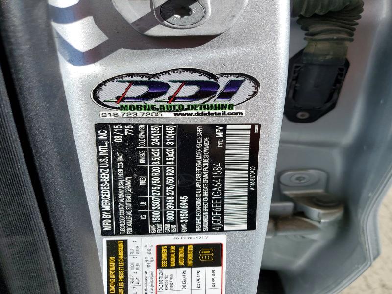 2016 Mercedes-benz Gl მანქანა იყიდება აუქციონზე, vin: 4JGDF6EE1GA641584, აუქციონის ნომერი: 61533096