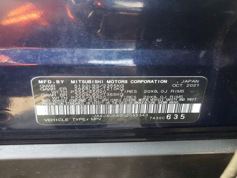 Продажа на аукционе авто 2022 Mitsubishi Outlander, vin: JA4J4UA89NZ045343, номер лота: 61242776