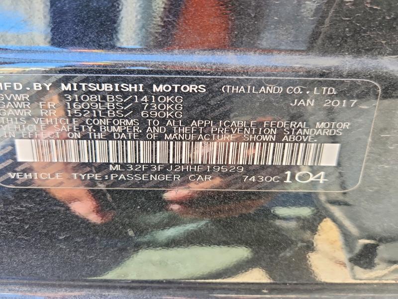 Aukcja sprzedaży 2017 Mitsubishi Mirage, vin: ML32F3FJ2HHF19529, numer aukcji: 54345956