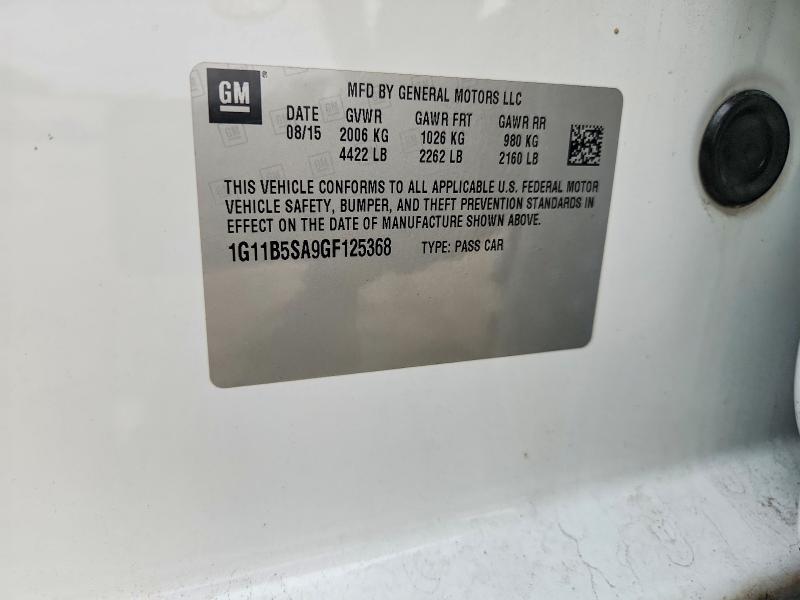 Продаж на аукціоні авто 2016 Chevrolet Malibu Limited, vin: 1G11B5SA9GF125368, номер лоту: 61839496