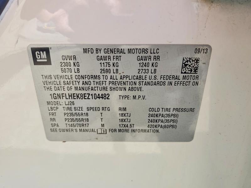 Продажа на аукционе авто 2014 Chevrolet Equinox, vin: 1GNFLHEK8EZ104482, номер лота: 60886466