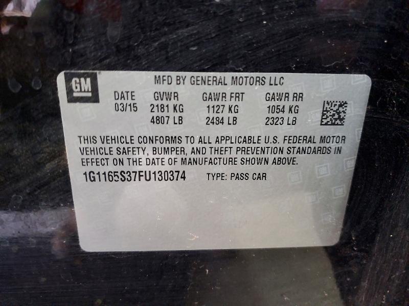 Aukcja sprzedaży 2015 Chevrolet Impala, vin: 1G1165S37FU130374, numer aukcji: 60514786