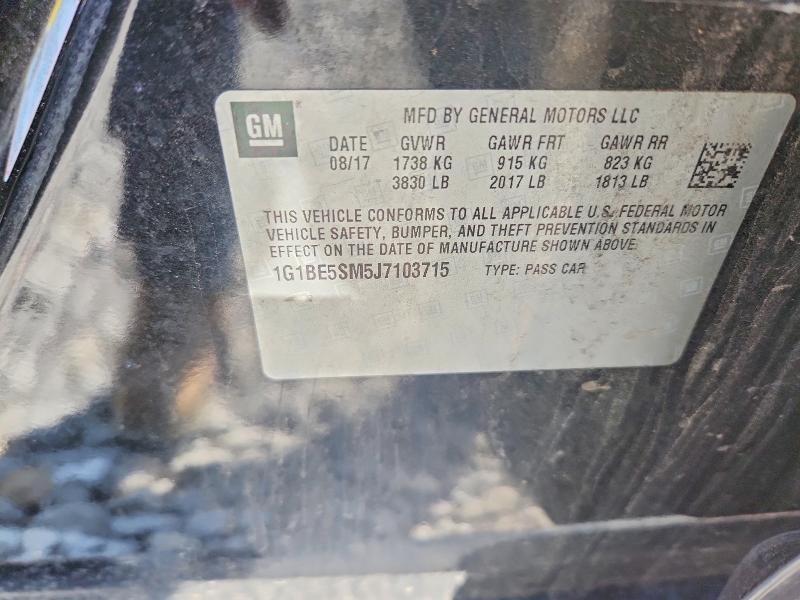2018 Chevrolet Cruze მანქანა იყიდება აუქციონზე, vin: 1G1BE5SM5J7103715, აუქციონის ნომერი: 62942306