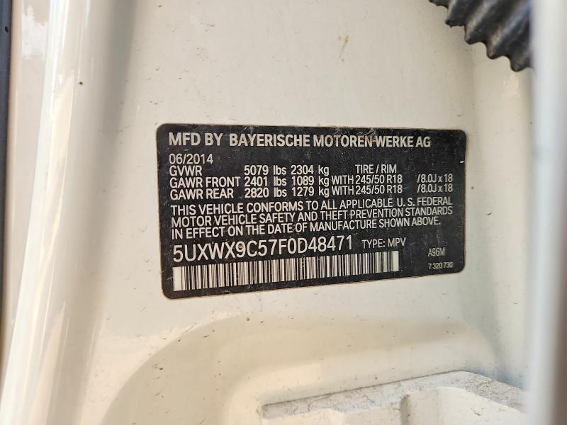 Aukcja sprzedaży 2015 Bmw X3, vin: 5UXWX9C57F0D48471, numer aukcji: 62388836