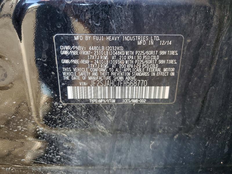 Продажа на аукционе авто 2015 Subaru Forester, vin: JF2SJAHC7FH568770, номер лота: 59636006