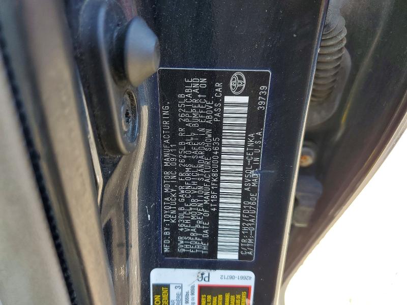 Продажа на аукционе авто 2012 Toyota Camry, vin: 4T1BF1FK8CU004635, номер лота: 60929446