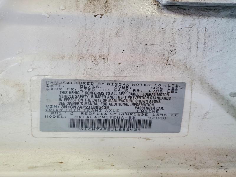 Продажа на аукционе авто 2018 Nissan Versa, vin: 3N1CN7AP2JL885439, номер лота: 60254626
