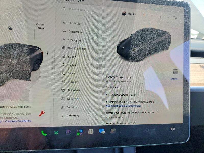 60656596 :رقم المزاد ، 7SAYGDED9RF118244 vin ، 2024 Tesla Model Y مزاد بيع
