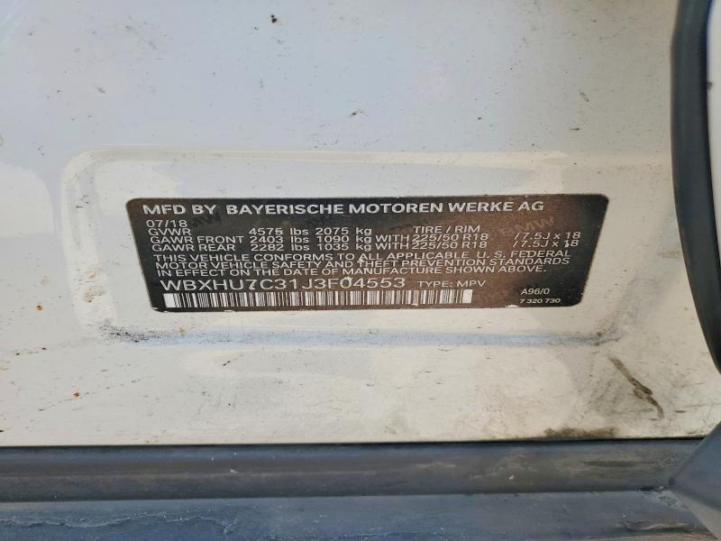 Aukcja sprzedaży 2018 Bmw X1, vin: WBXHU7C31J3F04553, numer aukcji: 59676106