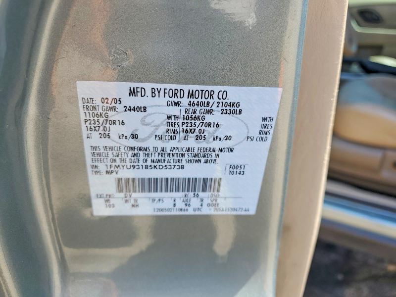 61892336 :رقم المزاد ، 1FMYU93185KD53738 vin ، 2005 Ford Escape مزاد بيع