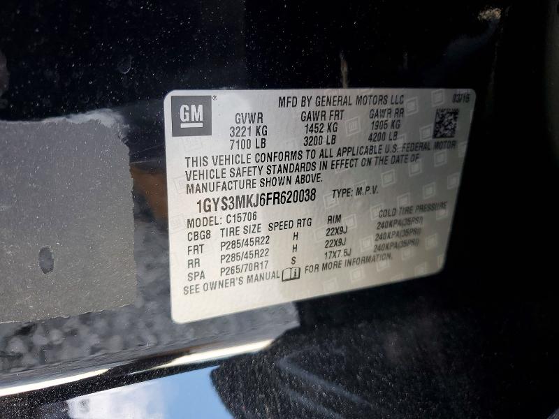 Aukcja sprzedaży 2015 Cadillac Escalade, vin: 1GYS3MKJ6FR620038, numer aukcji: 60041196