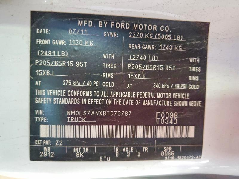 2011 Ford Transit Connect მანქანა იყიდება აუქციონზე, vin: NM0LS7ANXBT073787, აუქციონის ნომერი: 60547636