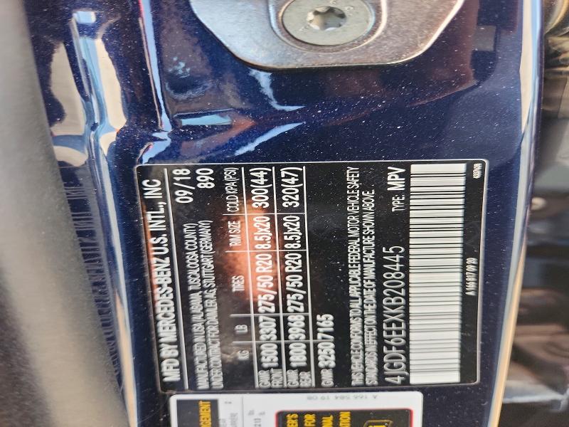 59705186 :رقم المزاد ، 4JGDF6EEXKB208445 vin ، 2019 Mercedes-benz Gls مزاد بيع