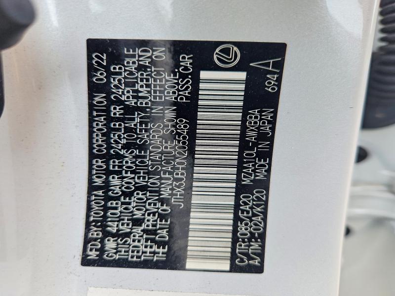 61574946 :رقم المزاد ، JTHX3JBH0N2055489 vin ، 2022 Lexus Ux 200 مزاد بيع
