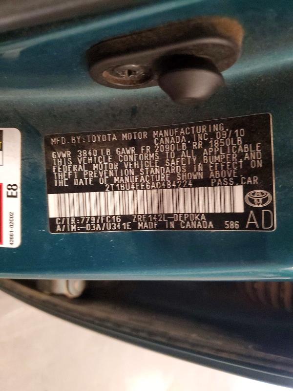 Продажа на аукционе авто 2010 Toyota Corolla, vin: 2T1BU4EE6AC484224, номер лота: 62614826