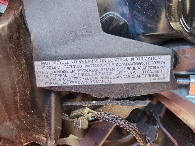 Продаж на аукціоні авто 2026 Ducati Panigale, vin: ZDMDAG6WXTB007974, номер лоту: 60152386