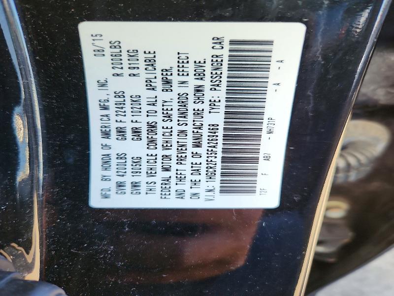 61776016 :رقم المزاد ، 1HGCR2F35FA269468 vin ، 2015 Honda Accord مزاد بيع