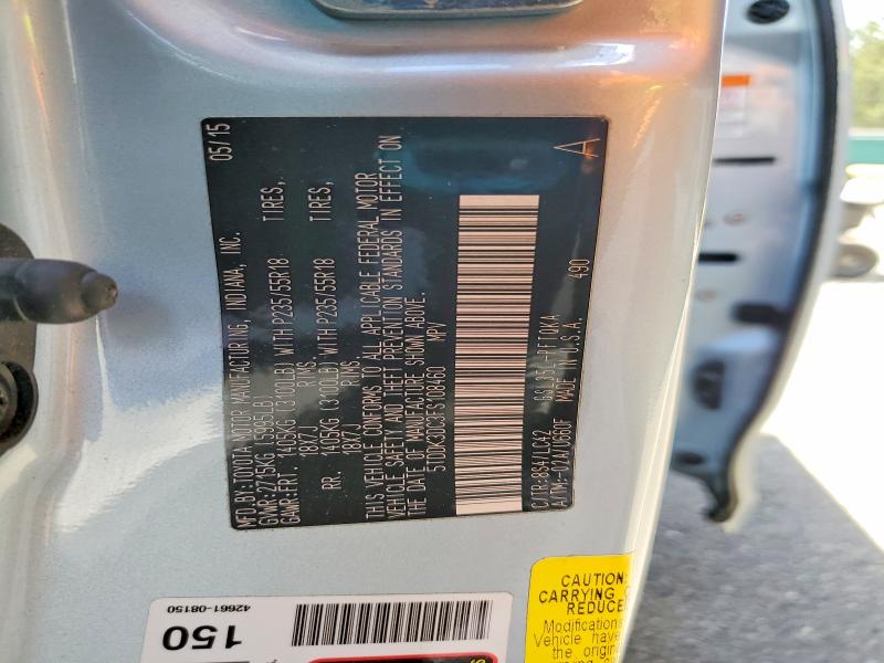 2015 Toyota Sienna მანქანა იყიდება აუქციონზე, vin: 5TDDK3DC3FS108460, აუქციონის ნომერი: 61810666