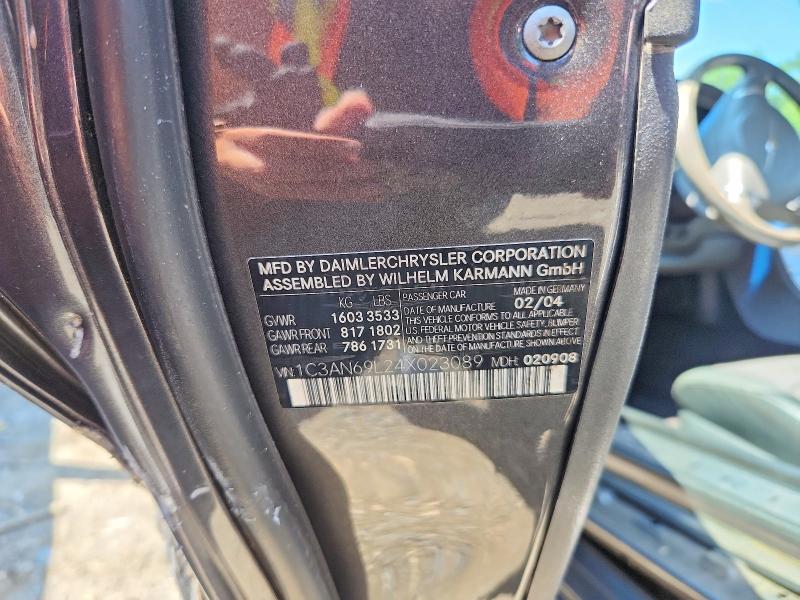2004 Chrysler Crossfire მანქანა იყიდება აუქციონზე, vin: 1C3AN69L24X023089, აუქციონის ნომერი: 59736946