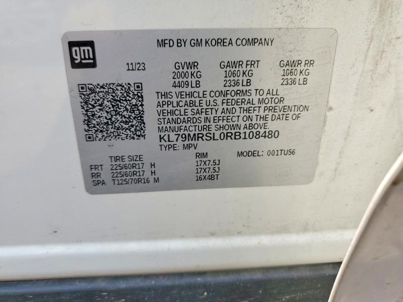 Aukcja sprzedaży 2024 Chevrolet Trailblazer, vin: KL79MRSL0RB108480, numer aukcji: 62589036