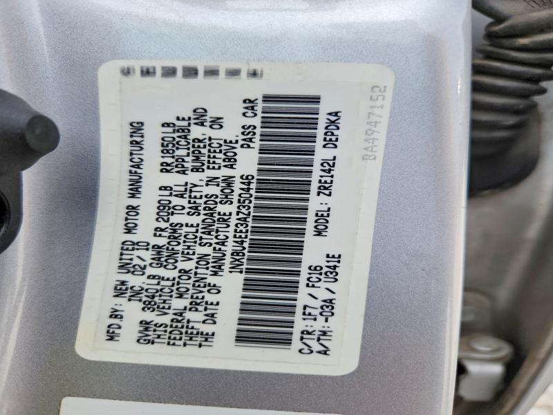 Aukcja sprzedaży 2010 Toyota Corolla, vin: 1NXBU4EE3AZ350446, numer aukcji: 60564546