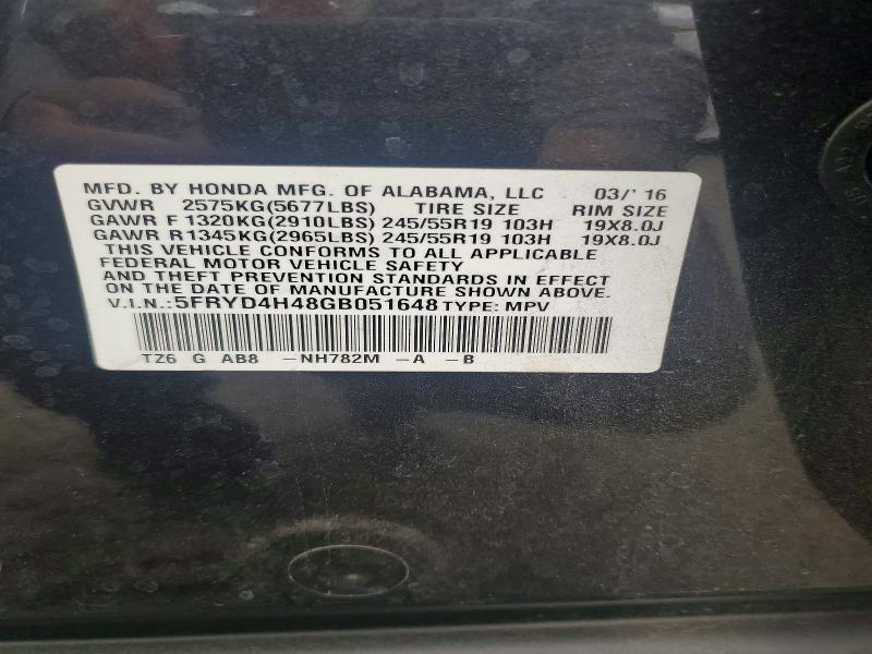 2016 Acura Mdx მანქანა იყიდება აუქციონზე, vin: 5FRYD4H48GB051648, აუქციონის ნომერი: 60892786