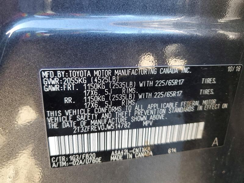 60511216 :رقم المزاد ، 2T3ZFREV0JW514782 vin ، 2018 Toyota Rav4 مزاد بيع