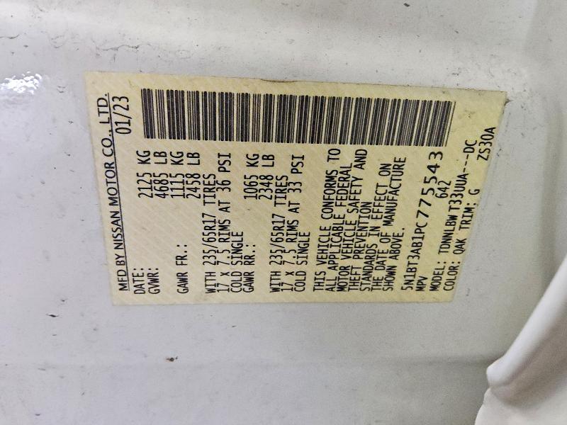 Продажа на аукционе авто 2023 Nissan Rogue, vin: 5N1BT3AB1PC775543, номер лота: 59717566