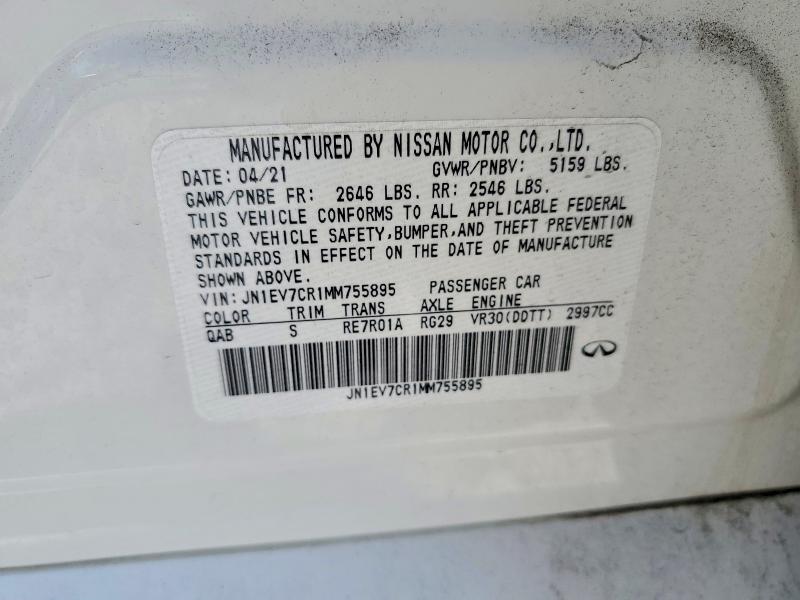 Aukcja sprzedaży 2021 Infiniti Q50, vin: JN1EV7CR1MM755895, numer aukcji: 59893126