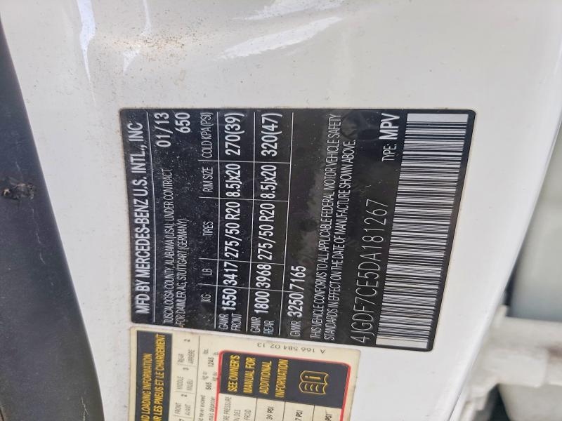 Продаж на аукціоні авто 2013 Mercedes-benz Gl, vin: 4JGDF7CE5DA181267, номер лоту: 58633286