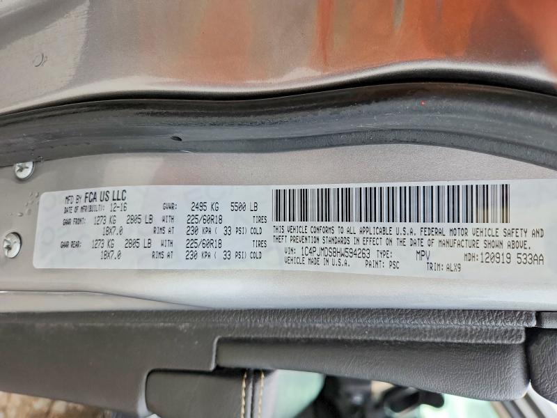 Продаж на аукціоні авто 2017 Jeep Cherokee, vin: 1C4PJMDS8HW594263, номер лоту: 62437476