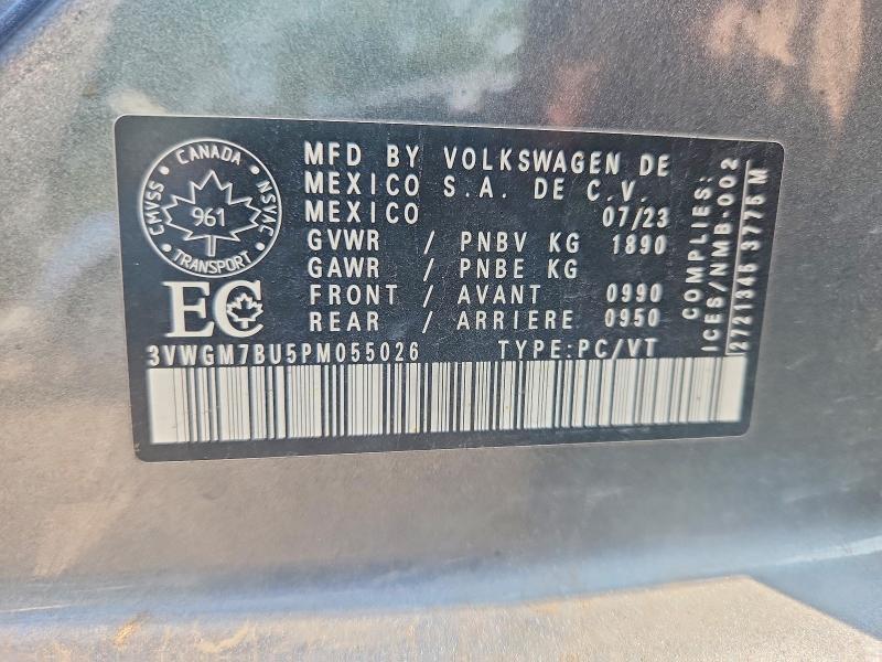 55995516 :رقم المزاد ، 3VWGM7BU5PM055026 vin ، 2023 Volkswagen Jetta مزاد بيع