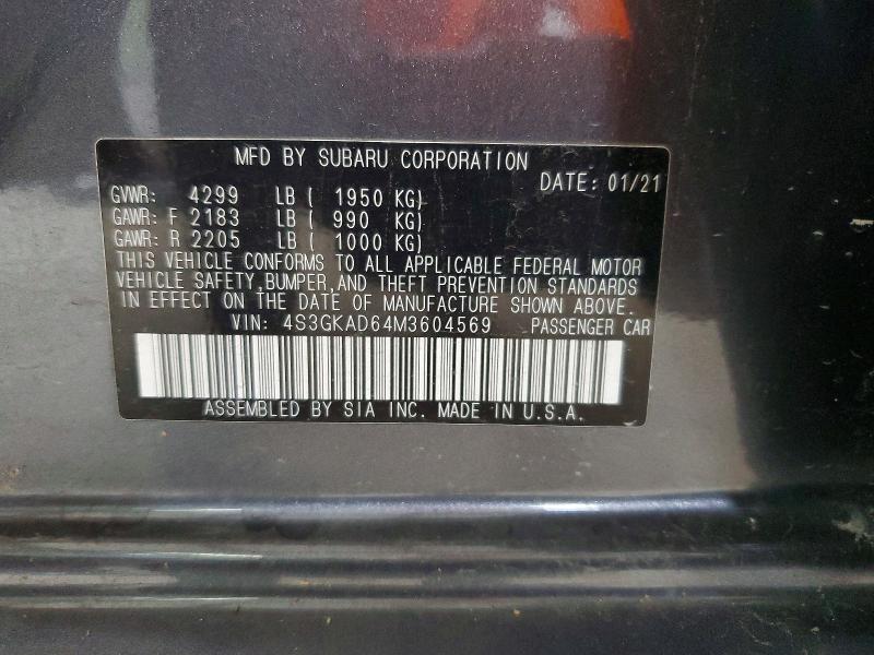 Продаж на аукціоні авто 2021 Subaru Impreza, vin: 4S3GKAD64M3604569, номер лоту: 62641766
