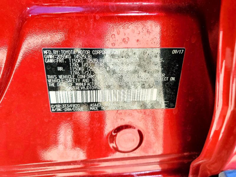 2018 Toyota Rav4 მანქანა იყიდება აუქციონზე, vin: JTMZFREV8JD109556, აუქციონის ნომერი: 61964476