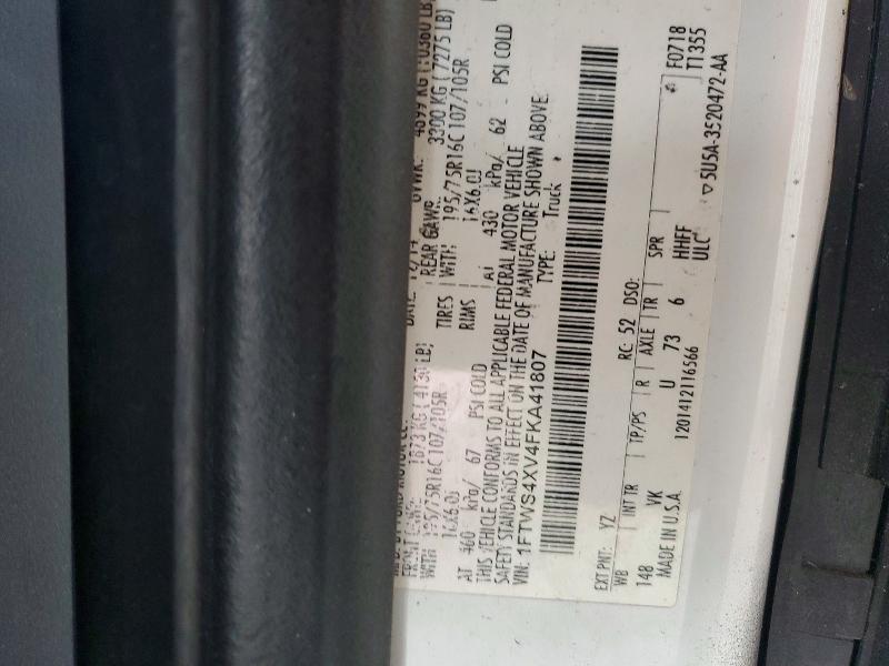 Продаж на аукціоні авто 2015 Ford Transit, vin: 1FTWS4XV4FKA41807, номер лоту: 60425136