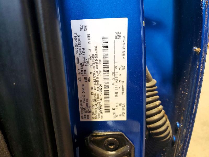 Aukcja sprzedaży 2020 Ford F150, vin: 1FTEW1E56LKD25906, numer aukcji: 62253966
