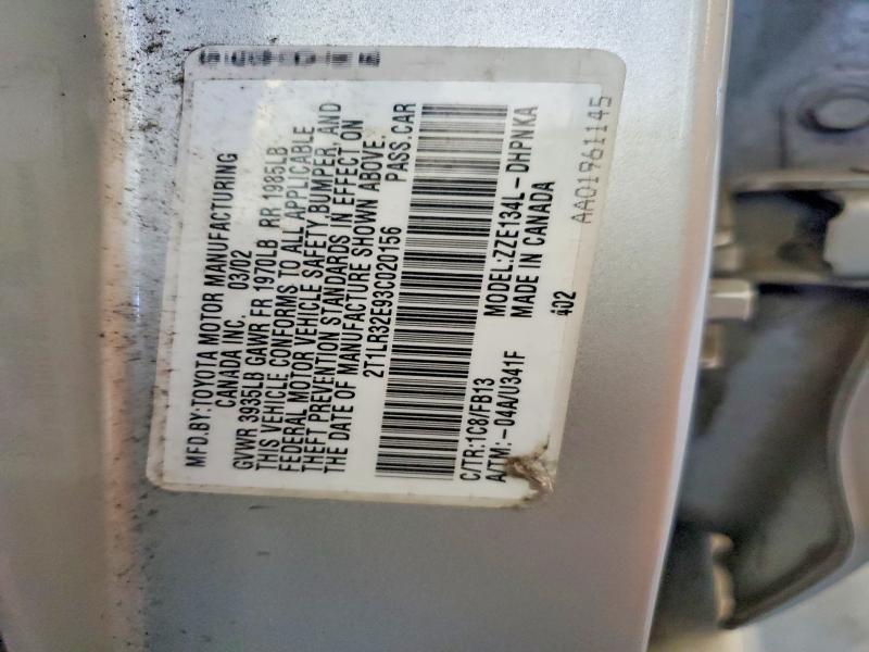 2003 Toyota Matrix მანქანა იყიდება აუქციონზე, vin: 2T1LR32E93C020156, აუქციონის ნომერი: 61641126