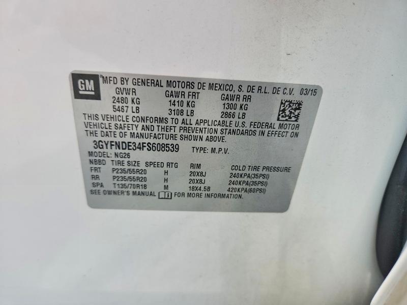 Продаж на аукціоні авто 2015 Cadillac Srx, vin: 3GYFNDE34FS608539, номер лоту: 60647996