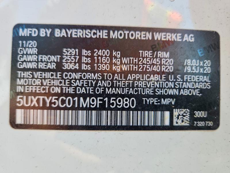 Продажа на аукционе авто 2021 Bmw X3, vin: 5UXTY5C01M9F15980, номер лота: 60216006