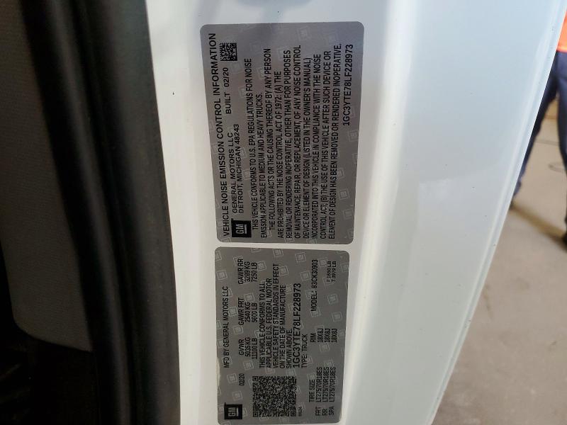 Aukcja sprzedaży 2020 Chevrolet Silverado, vin: 1GC3YTE78LF228973, numer aukcji: 60219386