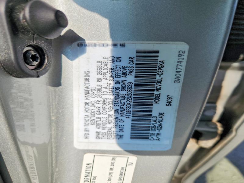 2002 Toyota Camry მანქანა იყიდება აუქციონზე, vin: 4T1BF30K22U506639, აუქციონის ნომერი: 60259506