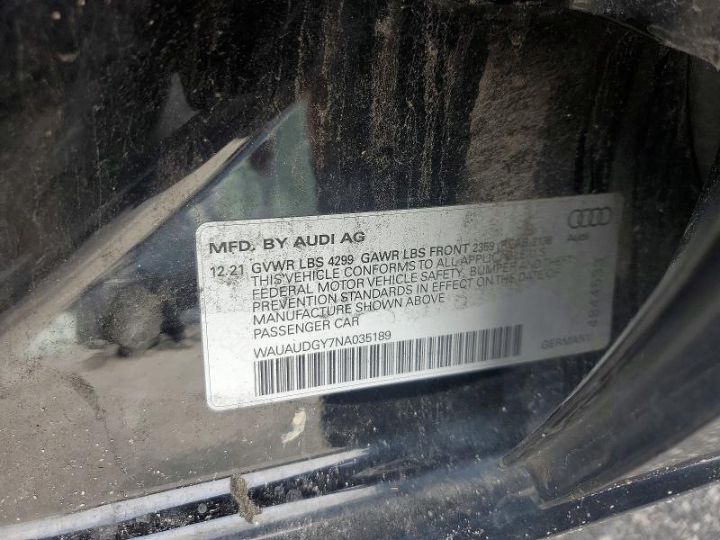 Продаж на аукціоні авто 2022 Audi A3, vin: WAUAUDGY7NA035189, номер лоту: 62673466