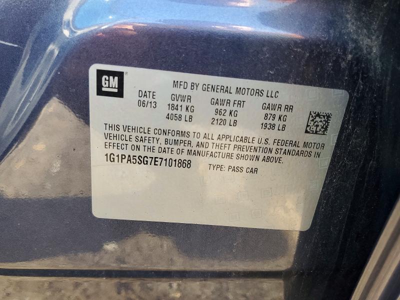 2014 Chevrolet Cruze მანქანა იყიდება აუქციონზე, vin: 1G1PA5SG7E7101868, აუქციონის ნომერი: 62490896