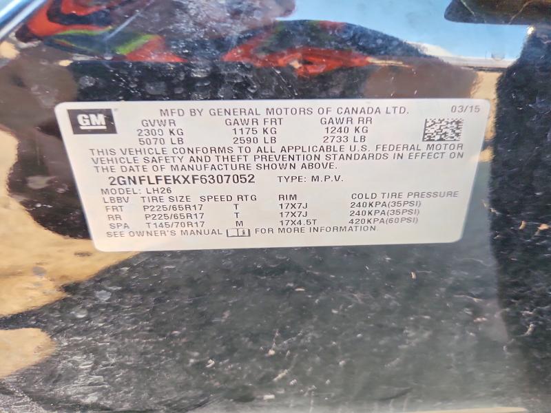 63293166 :رقم المزاد ، 2GNFLFEKXF6307052 vin ، 2015 Chevrolet Equinox مزاد بيع
