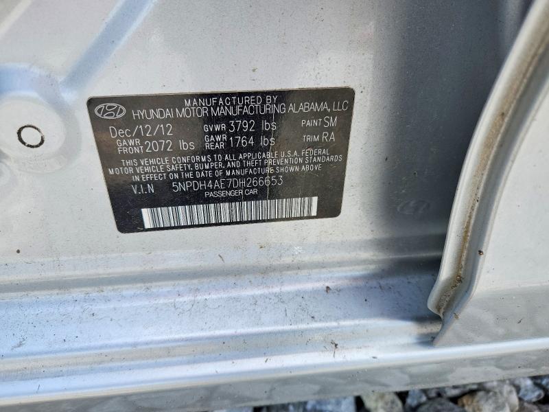 2013 Hyundai Elantra მანქანა იყიდება აუქციონზე, vin: 5NPDH4AE7DH266653, აუქციონის ნომერი: 58729836