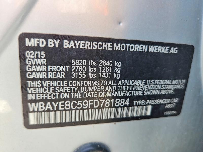 Продаж на аукціоні авто 2015 Bmw 750, vin: WBAYE8C59FD781884, номер лоту: 61346426