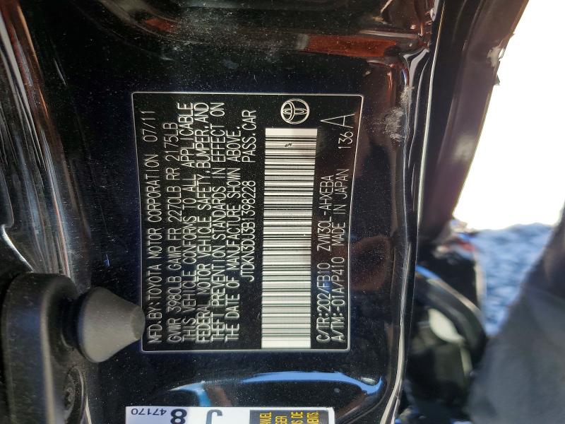 Aukcja sprzedaży 2011 Toyota Prius, vin: JTDKN3DU3B1398228, numer aukcji: 60126396