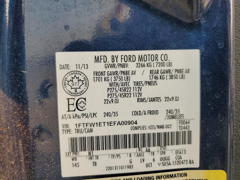 Aukcja sprzedaży 2014 Ford F150, vin: 1FTFW1ET1EFA00904, numer aukcji: 62546566